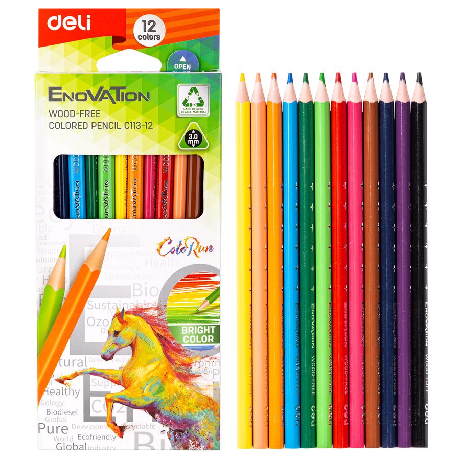 Boîte de 12 crayons de couleur Deli